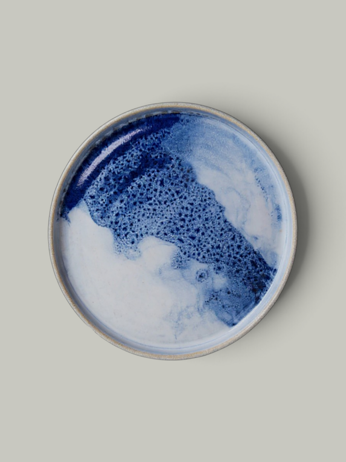 Blue marbled plate